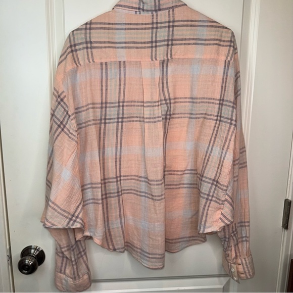 Free People Curie Plaid Dolman Sleeve Button Top - Picture 13 of 15